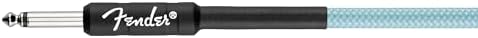 Fender Professional Series Tweed Instrument Cable, Guitar Cable, Guitar Accessories, Straight/Straight, Spiral Shielding for an Anti-Kinking Design, Daphne Blue, 15ft