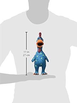 Multipet's 11.5-Inch Latex Polka Dot Globken Chicken Dog Toy, Assorted Color - 1 Count