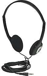 Manhattan On-Ear Wired Stereo Headphone - Long 6ft Cable, Single 3.5mm Plug, Lightweight, Adjustable Headband–for Walkman, CD Player, Computer -177481
