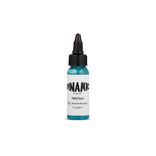 DYNAMIC COLOR CO. Oceans Tattoo Ink Color Set, 1oz Bottles Include Electric Blue, Sky Blue, Teal, Turquoise and Blue