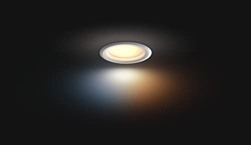 Philips Hue White Ambiance Smart Retrofit Recessed Downlight 4", Bluetooth & Zigbee Compatible (Hue Hub Optional), Smart Ceiling Lighting, 1-Pack
