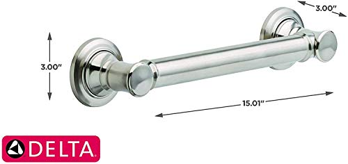 DELTA 41612-SS Traditional Decorative Grab Bar, 12", Brilliance Stainless Steel
