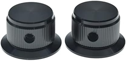 4-Pack Set Screw Style Aluminium Potentiometer Knobs 1/4" Universal Top Hat Knobs Bell Volume Tone Control Knobs for Guitar/Bass/AMPS/Preamps Black