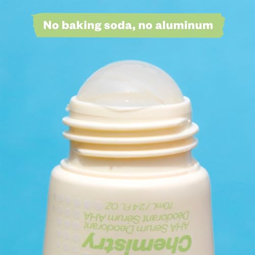 Kosas Chemistry Deodorant - Aluminium and Baking Soda Free + BO-Fighting AHA Serum that Exfoliates, Softens, and Nourishes the Skin, (Fragrance Free)