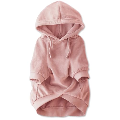Pet Passion Velour Dog Pet Hoodie Coat for Small, Medium and Large Dogs, Pink, XX-Small