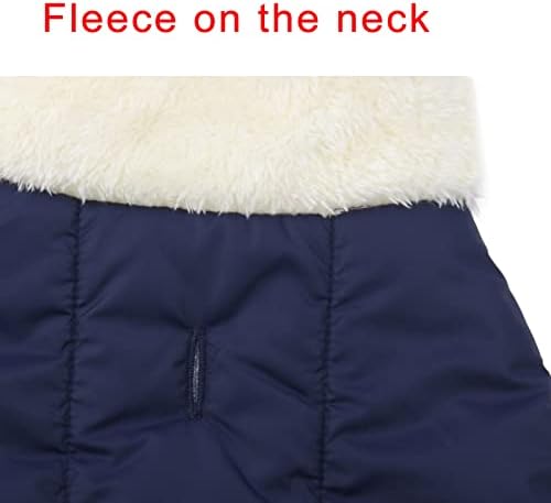 Fleece Lined Warm Dog Jacket for Puppy Winter Cold Weather,Soft Windproof Small Dog Coat,Blue XS