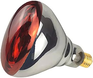 2 Pack 175W Heat Lamp Red Infrared Bulbs Glass Lamp Bulb for Food Service, Brooder Bulb, Chicks, Pet, Bathroom, Light Therapy Use E26 Base, Flood Light Heat Lamp Bulb.