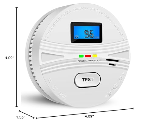 Smoke and Carbon Monoxide Detector with Batteries,2-in-1 Smoke Detector Carbon Monoxide Detector Combo,Smoke and Carbon Monoxide Alarm with Test Button and Digital Display