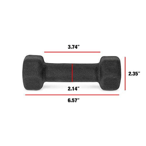 CAP Barbell Black Neoprene Coated Dumbbell, 3 lb Pair