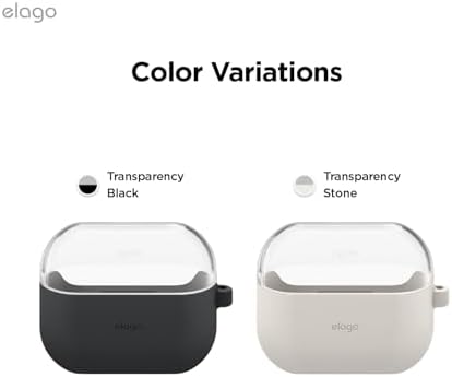 elago Compatible with Samsung Galaxy Buds 3 Case & Galaxy Buds 3 Pro Case, Duo Case with Carabiner, Premium Silicone + TPU Cover, Wireless Charging, Headphone Accessories, for Men, for Women (Black)