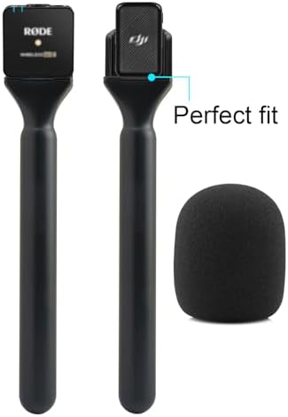 for DJI Mic Holder, Stand for DJI Mic 1/2, Replacement Interview GO Handheld Adaptor for Rode Wireless GO II / 2 / ME/Pro, Wireless Lav Microphone Handle Mount 2-Pack Adapter Accessories