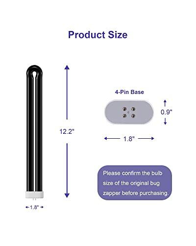 Dichroma BB-40blk 40W Black Light Replacement Bulb Compatible with Black Flag Model BZ-40BLK, BZ-40DX, BZ-40MAX, and Stinger Model B4045-4 UVB45 Bug Zapper, 2 Pack