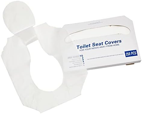 Juvale 4 Pack of 250 Pieces Disposable Toilet Seat Covers, Flushable Paper Cover for Bathroom, Travel Accessories, Kids, Adults, 14 x 16 In (1000 Pack)