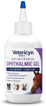 Vetericyn Plus Ophthalmic Eye Gel for Horses | Eye Ointment Alternative to Lubricate and Relieve Horse Eye Irritations, Safe for All Animals. 3 ounces