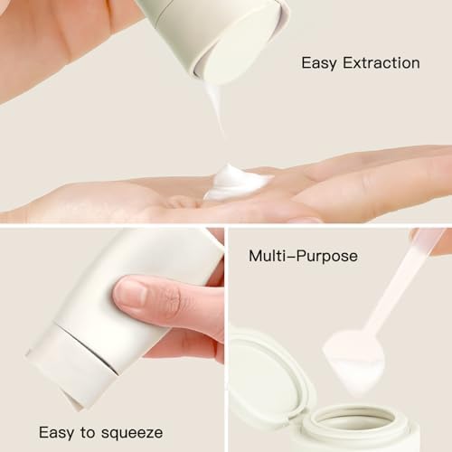 Suteng Travel Bottles for Toiletries, TSA Approved 5 Pack Travel Size Containers, Leak Proof Refillable Travel Accessories for Shampoo Conditioner, Portable Travel Bottles with Clear Toiletry Bag