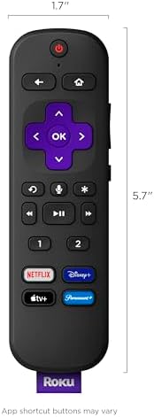 Roku Voice Remote Pro | Rechargeable TV Remote Control with Hands-free Voice Controls, Headphone Mode & Lost Remote Finder - Replacement Remote Compatible with Roku TV, Roku Players, & Roku Audio