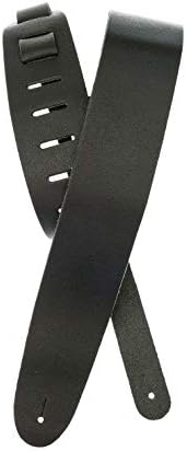 D'Addario Accessories Leather Guitar Strap - Guitar Accessories - Electric Guitar Strap, Acoustic Guitar Strap, Acoustic Electric Guitar Strap & Bass Guitar Strap - Classic Style - Black