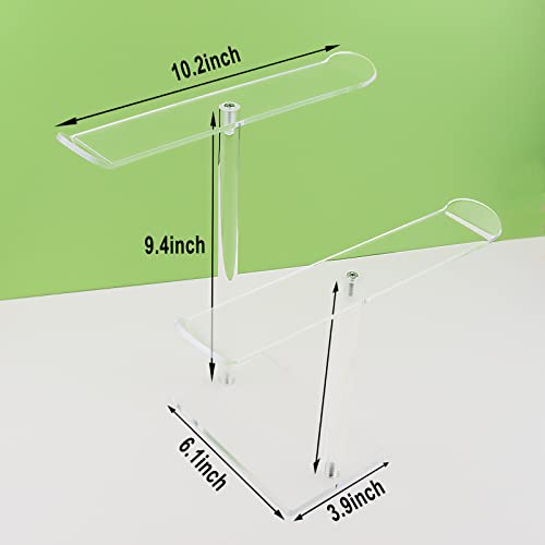 Bigfety Acrylic Headband Holder, Hair Accessories Organizer Clear Stand for Girls (2-Tier & 2-Panel)