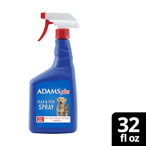 ADAMS Plus Flea & Tick Dog and Cat Spray, Kills Fleas, Ticks and Mosquitoes, 32 Fl Oz