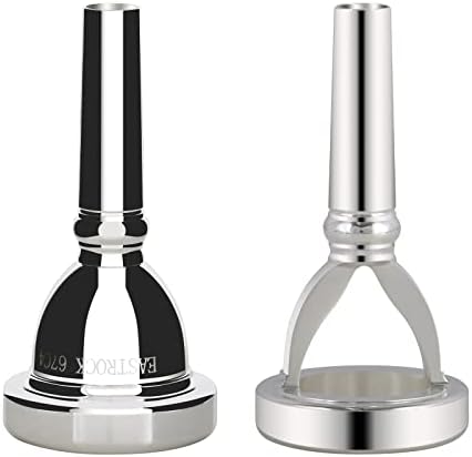 EastRock Standard Tuba Mouthpiece, Silver Plated Tuba Mouthpiece Size 67C4, Tuba Player Replacement Tuba Parts Vacuum Packed