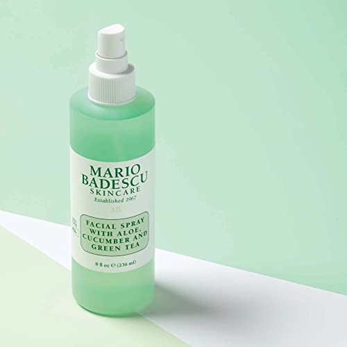 Mario Badescu Facial Spray with Aloe, Cucumber and Green Tea for All Skin Types, Face Mist that Hydrates & Invigorates
