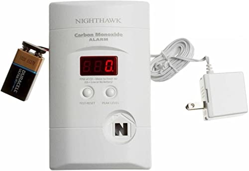 Kidde Carbon Monoxide Detector, Plug In Wall with 9-Volt Battery Backup, Digital LED Display, 2 Pack