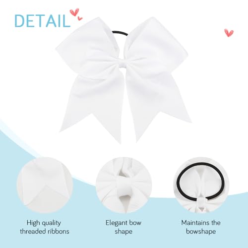 Pink Cheer Bows, White Cheer Bow, Red Cheer Bow, Black Cheer Bow, Blue Cheer bow, Cheerleading Bows, Cheer Bows for Cheerleaders, 10 Pcs 8 Inch Bow Hair Accessories, Cheerleader Bow