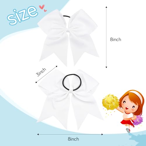 Pink Cheer Bows, White Cheer Bow, Red Cheer Bow, Black Cheer Bow, Blue Cheer bow, Cheerleading Bows, Cheer Bows for Cheerleaders, 10 Pcs 8 Inch Bow Hair Accessories, Cheerleader Bow