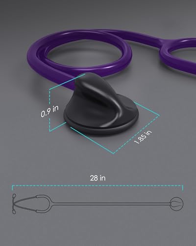 Single Head Stethoscope for Doctors/Nurses/Nursing School Students, Medical and Home Use with Accessories Name Tag, FSA HSA Eligible (Purple Tube, without EVA Case)