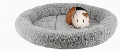 Enjoying Small Cat Bed Mat, 13.78" Round, Self Warming Cat Bed with Pillow Around, Dog Kitty Curling Sleep Cushion, Soft Cat Pad for Carrier/Crate, Rabbit Warm Bed, Antiskid Bottom, Small