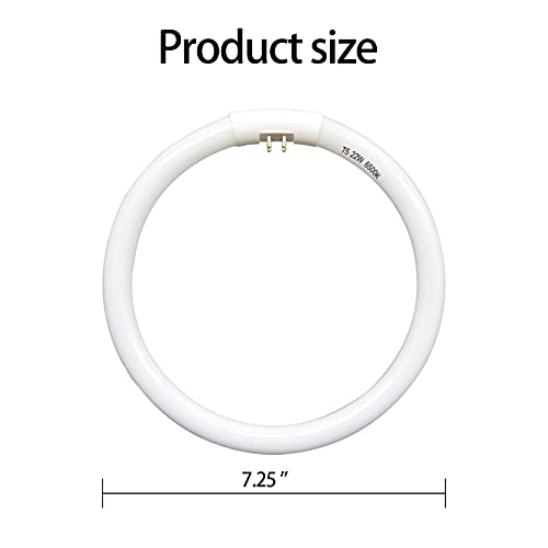 7.25 inch T5 22W Circular Bulb Light Replacement for Floxite, Zadro, Rialto Makeup Magnifying Vanity Mirror, FC22 Surround Fluorescent Lamp 6500K Daylight