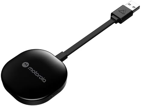 Motorola Sound MA1, The Only Google Authorized Wireless Android Auto Car Adapter, Smartphone to Screen Wireless Bridge Car Accessories, USB Type-A