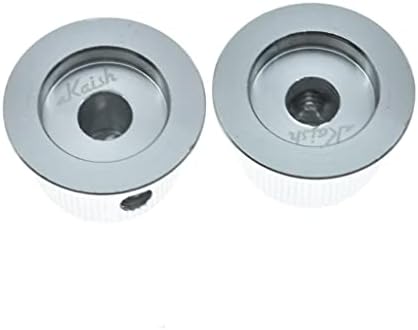 KAISH 4pcs Aluminium Potentiometer Knobs 1/4" Universal Top Hat Knobs Bell Control Knob with Set Screw for Guitar/Bass/AMPS/Preamps Silver without Indicator