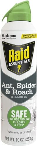 Raid Essentials Ant Spider, and Roach Killer Aerosol Spray, Child & Pet Safe, Kills Insects Quickly, 10 Ounce, 6 Pack (6), 331877