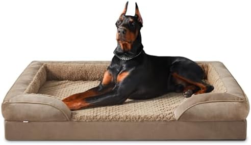 INVENHO Orthopedic Dog Bed for Extra Large Dogs, XXL Waterproof Dog Sofa Beds, Egg-Crate Foam Dog Couch Bed with Washable Removable Cover, Waterproof Lining and Nonskid Bottom