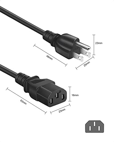 Amplifier Power Cord for ION Pathfinder 2 3 4 Speaker, Musical Vox Guitar Amp, ION Block Rocker iPA76C iPA76A iPA76S IPA23 Block Party & Live Replacement 18AWG Charger Supply Cable 3 Feet