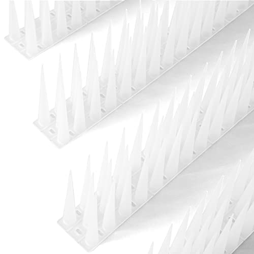 OFFO Bird Spikes Pigeon Outdoor Deterrent Spikes for Cat Keep Birds Raccoon Woodpecker Away Covers 40 Feet(12.2m), Frosted White