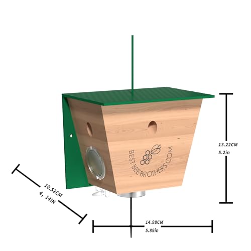Carpenter Bee Traps for Outside - Carpenter Bee Trap, Turbo Trap 2.0 W/Bee Vault Wood Bee Traps - Carpenter Bee Traps for Outdoors Hanging - Bee Catchers for Outside (White, 2 Pack)