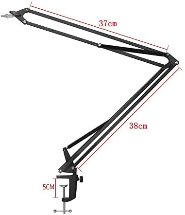 Lab Microscope Accessories Camera Tripod Table Stand Set, Photography Adjustable Arm Stand for Digital Video Microscope Camera Boom Scissor Arm Stand Holder(37CM Holder)