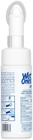 Wet Ones for Pets Antibacterial Dog Paw Cleansing Foam with Built-in Paw Scrubber Brush, Tropical Splash Scent | Dog Paw Cleaner with Antibacterial Foam and Brush, 5 oz - 6 Pack