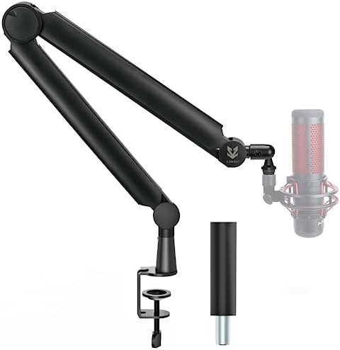 SA-30 Microphone Boom Arm, 360Β° Rotatable Mic Stand with 6 inch riser, Microphone Holder with 1/4", 3/8" and 5/8" Adapters, Professional Microphone Arm with Accessories, Mic Boom Arm Black