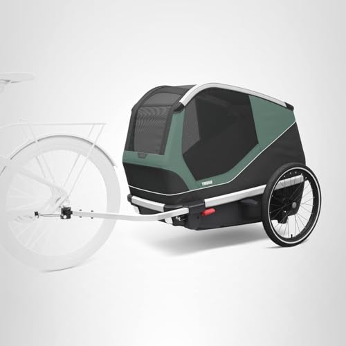 Thule Bexey pet Bike Trailer - Carrier for Small & Large Sized Dogs - Foldable Design - Easy to Connect to Bike - Padded Interior - Converts into Travel Crate - Durable Materials