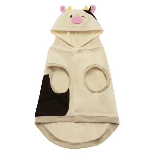 Squishmallows Original Connor The Cow Pet Hoodie - Ultrasoft Official Jazwares Pets Apparel (Large) Multicolor