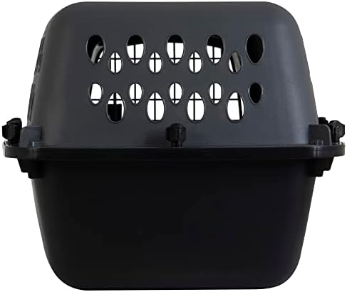 Petmate Pet Porter Dog Kennel 19", Dark Gray & Black, for Pets up to 10lbs, Made in USA