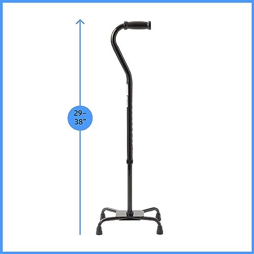 Medline Aluminum Quad Cane with Large Base for Balance, Knee Injuries, Leg Surgery Recovery & Mobility, Portable, Lightweight Walking Aid for Seniors & Adults