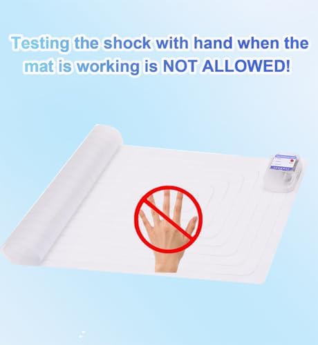 SEERWAY Scat Pet Shock Mat 2 Pieces with Tester, Shock Pad for Dog and Cat Training Indoor, Electric Repellent Mat Keeps Pet Off Couch, Sofa, Countertop, 3 Modes, 2 Pieces Same Size, Battery Operated