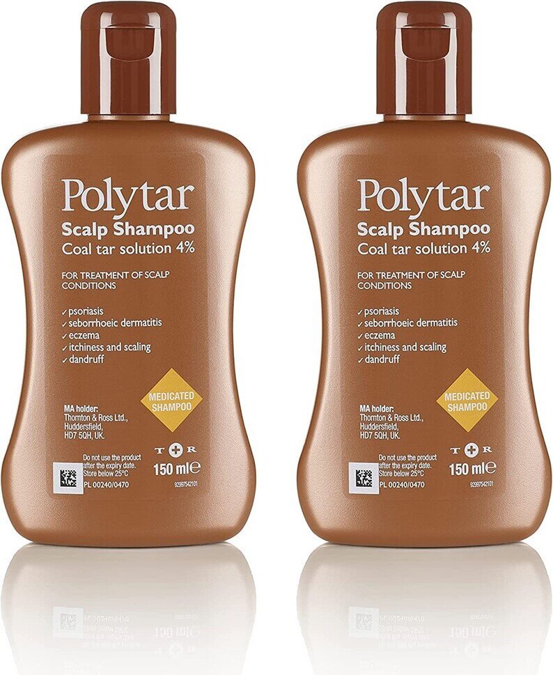 Polytar Scalp Coal Tar Shampoo 150ml - Pack of 2