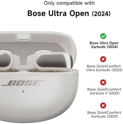SURITCH Case Cover for Bose Ultra Open Earbuds(2024), Shockproof Protective Cover for Bose Ultra Open Wireless Ear Earbuds Charging Case Accessories with Carabiner, Purple