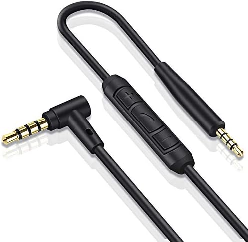 Replacement Aux Extension Cable Cord Wire,for Bose QuietComfort QC25 QC35 Sound Link SoundTrue On Ear Headphones with in Line Mic Volume Control (Black)