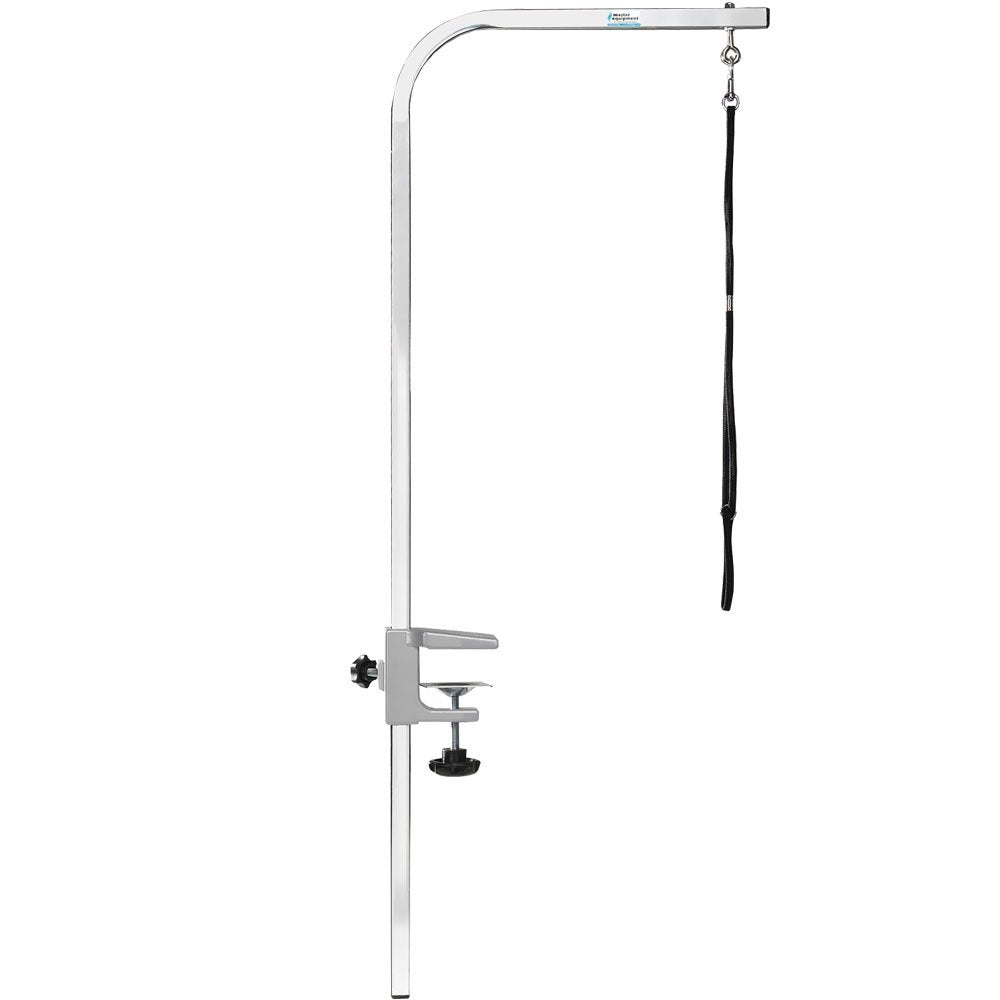 Pet Edge Master Equipment Silver Aluminum Pet Grooming Arm & Clamp – Adjustable Height to 36”, Fits Most Grooming Tables